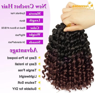 3pcs Korte Gehaakte Haarset voor Vrouwen, Jamaicaanse Bounce Gehaakt Haar, Gogo Haarextensies, 36 Strengen (#1B/30)