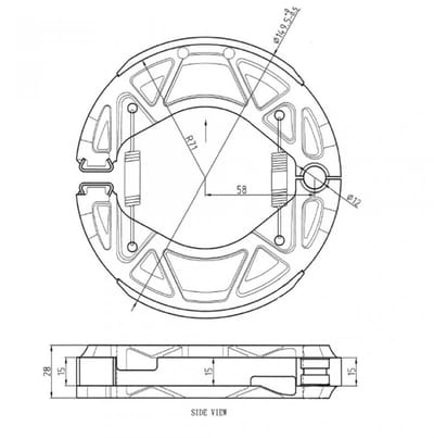Mâchoire de frein Perftec pour Scooter MBK 125 Nxc Flame X 2004 à 2015 AR Neuf