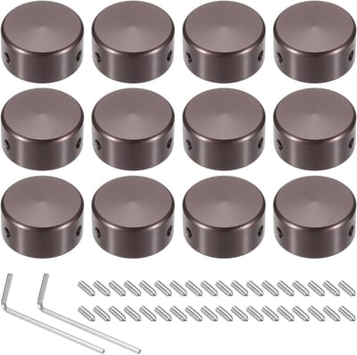 12 Stuks Voetschakelaar Covers voor Gitaarpedalen - Metalen Voetschakelaar Bescherming 3/8" voor Effectpedalen en Toetsinstrumenten - Grijs