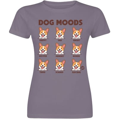 Todd Goldman - Fun T-shirt - Dog Moods - S tot XXL - voor Vrouwen - lila
