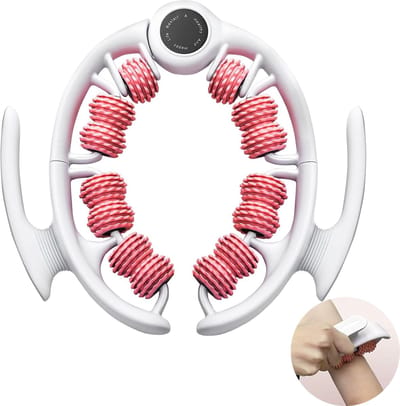 Handmatig Anti-Cellulite Massageapparaat - Ronde Massageroller met 14 Rollers en 980 Massagepunten - Met 2 Afneembare Handgrepen - Voor Benen, Billen, Buik en Armen