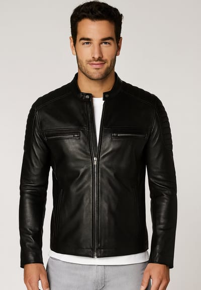 Harrisson Luxe Leren Jas - Heren Leren Jas in Zwart - Biker Jas Heritage - Zwart - Maat M