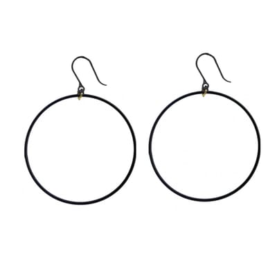 Allergievrij -oorringen -zwart 6 cm-Charme Bijoux