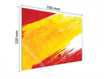 TMK ArtDeko - Beschermplaat van glas - 70x52 cm - Kleurrijk