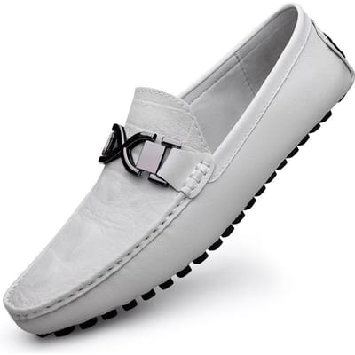 Echt Leer Krokodillenpatroon Gommino plus Maat Luie Rijschoenen Casual Schoenen Rundleer Herenschoenen 47 white