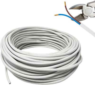 25 Meter Elektrische Snoer 2-aderig 0.75mm² Witte Installatiekabel H03VV-F