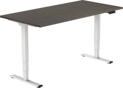 OrangeLabel elektrisch zit/sta bureau Eco frame wit maat 140x80. Voldoet aan de NEN EN 527. Inclusief Logan Eiken blad!