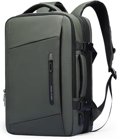 Uitbreidbare Laptoptas Rugzak voor 17.3 Inch met USB Laadaansluiting, Waterdicht, Groen
