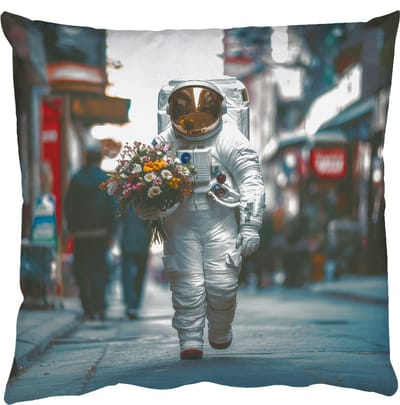 Sierkussens - Kussentjes Woonkamer - 50x50 cm - Boeket - Bloemen - Kleurrijk - Astronaut