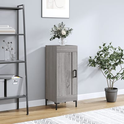 vidaXL Dressoir 34,5x34x90 cm bewerkt hout grijs sonoma eikenkleurig