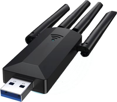 Super Wifi USB Adapter - Wifi Ontvanger - 1200MBps - Geschikt voor 2.4 Ghz en 5 Ghz - USB 3.0 - 4 Antennes - Draadloze Internet Dongle - Plug en Play - Geschikt voor Windows, MacOS, Linux en Android - Draadloos