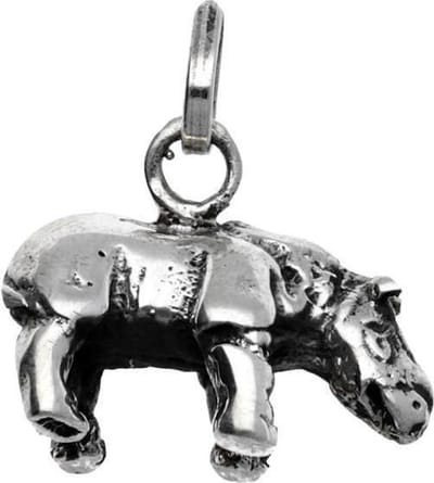 Zilveren Neushoorn kettinghanger