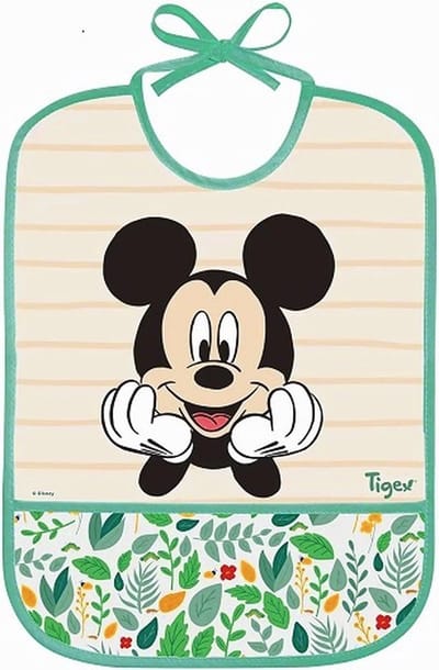 Tigex | Waterdichte Slabbetje | Disney Mickey | Groen | 6 m+ Groen
