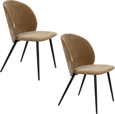 Zuiver Cozy Eetkamerstoelen Mosterd - Set van 2