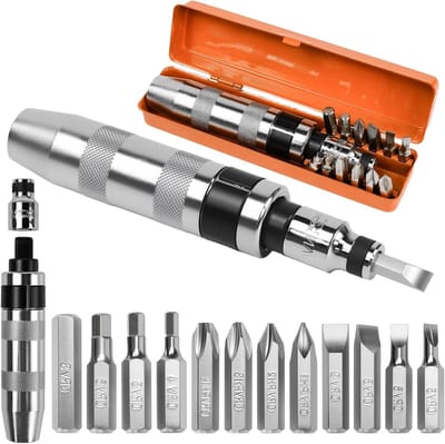 Set van 14 slagschroevendraaiers met 1/2 inch adapter, inclusief 12 bits voor schroefwerkzaamheden en klussen