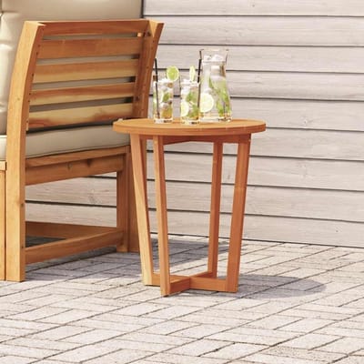 Tuinbijzettafel Rond - Terrastafel Hout - Buiten Ontspannen - Massief Acaciahout - 55x60 cm - Bruin