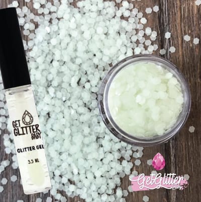 GetGlitterBaby® - Chunky Festival Glitters Sterretjes voor Lichaam en Gezicht Jewels Gel Huid lijm / Bio Vegan Biodegradable Biologische Face Body Glitter - Glow in the dark Sneeuwvlokjes + Glittergel Huidlijm