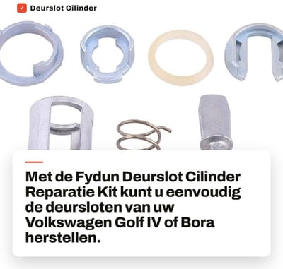 Dailygoods- Deurslot Cilinder Reparatieset - Deurslot Buitendeur - Deurslot Binnendeur - Deursloten - Deurslot met Sleutel - 7 Stukken Metaal