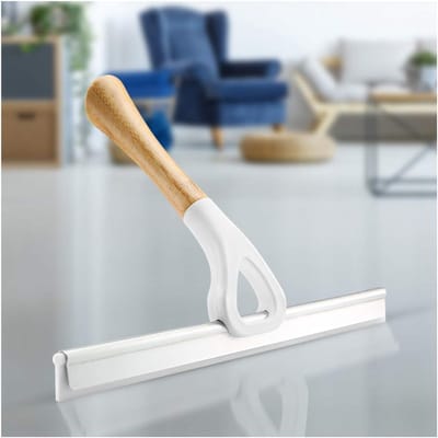 Raamwisser - Glasreiniger - Streeploos Ramen - Natuurlijk Bamboe Handvat - 26 Cm Breed - Houtkleurig
