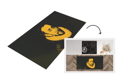 Keukenloper - Loper keuken - Willem van Oranje - Adriaen Thomasz - Zwart - Geel - 120x60 cm - Keukenloper vinyl