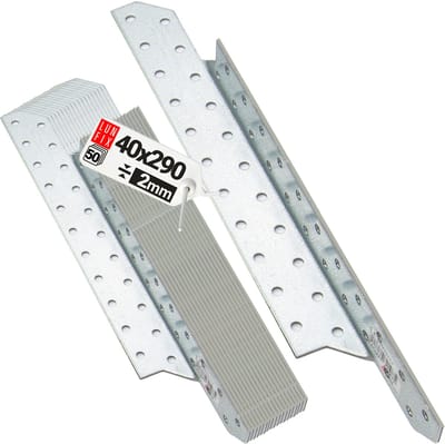 LUN FIX - Sparrenpfettenanker - Verzinkt - 40x290mm - 50 stuks - Schwerlast-Winkelverbinder - Rechts