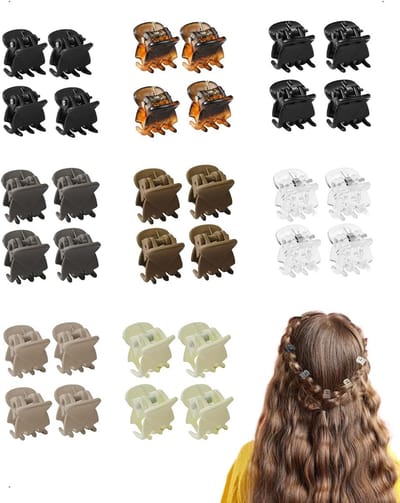 Mini Haarspelden Set van 32 Stuks - 1.5 cm Matte, Antislip en Franse Stijl Haaraccessoires in 8 Kleuren voor Dames