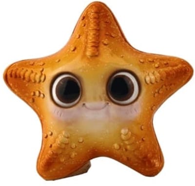 Zeester - Zeedier - Beeld - Oranje - Keramiek - Funny - 12.5x5.5x11.5 cm - Decoratie