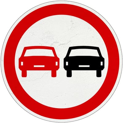 Inhaalverbod auto's bord - F1 | Sign Again materiaal | 10 cm