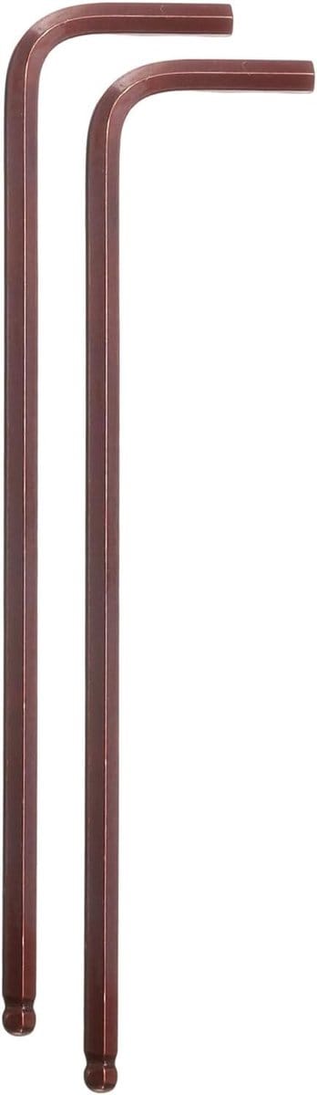 2 stuks balkop, inbussleutel, 1/8 inch, SAE S2 staal, lange arm, L-vorm, reparatiegereedschap voor thuis, fiets, motorfiets, reparatie, rood-bruin