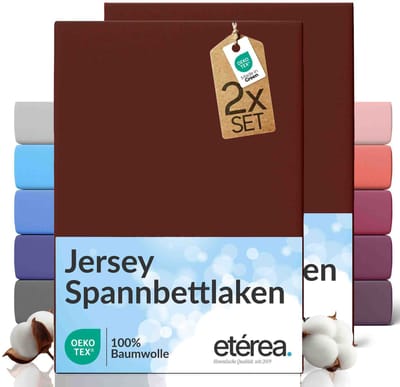 etérea Jersey hoeslaken 2-pack 100x200-120x200 cm (hoek 25 cm) 100% katoen - Bordeaux