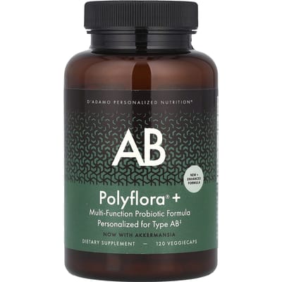 D'adamo, Polyflora®+ AB, Multifunctionele Probiotische Formule, 120 Plantaardige Capsules