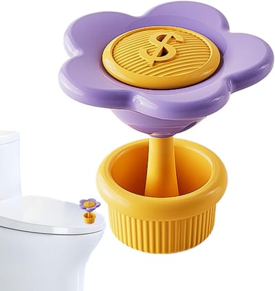 Toilet Spoel Knop - Drukker Hulpmiddel - Hygiënisch Spoelen - Ergonomisch Bloem Design - 45x45x45 cm - Paars