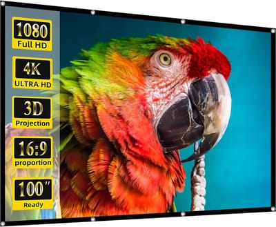 Projectiescherm Opvouwbaar - Filmscherm Beamer - Thuisbioscoop Creëren - Anti-vouw Polyester - 100 inch 16:9 - Wit