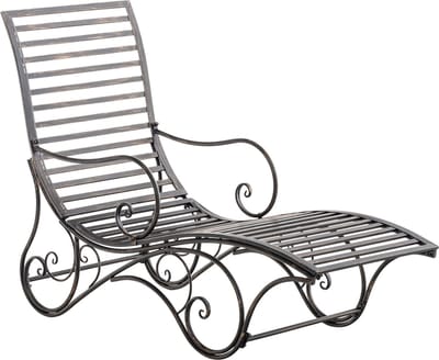 CLP Amiens Tuinstoel - ligstoel - tuin - buiten - hoge rug - metalen frame - bronzen