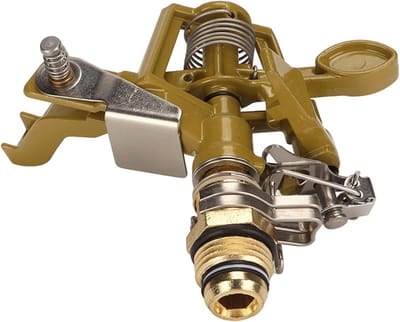 Zinc Alloy Sprinklerkop met G1/2 Mannetje, 360 Graden Automatische Rotatie voor Tuinirrigatie en Besproeiing tot 15 m, Ideaal voor Gazon en Terras