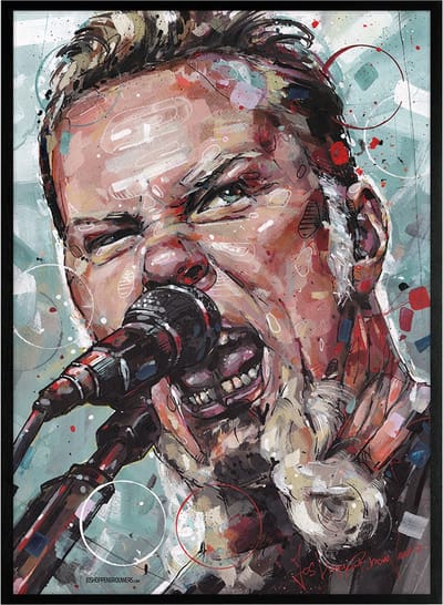 James Hetfield 02 print 51x71 cm vullend *ingelijst & gesigneerd