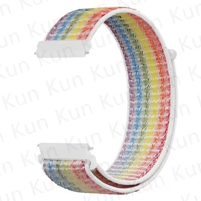 22mm Nylon Sport Loop Horlogeband – Regenboog– Universeel – Quick Release – Klittenband – Compatibel met Smartwatches & Analoge en Digitale Horloges Kleuren Paars Blauw Groen Geel Oranje Roze Wit