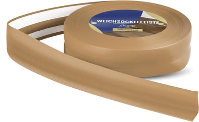 DQ-PP ZACHTE PLINT - 5 m - Honing - 32 x 23 mm - PVC - zelfklevend - knikhoek plinten rubberen strip plint hoekprofiel afsluitstrip vloerlijst