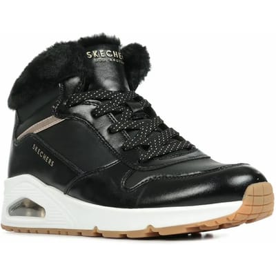 Skechers Uno - Cozy On Air Meisjes Sneakers - Black/Rose Gold