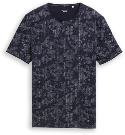 Tom Tailor - T-shirt met all-over print - Maat S - navy irregular design