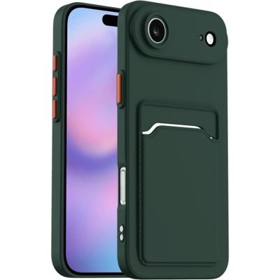 ShieldCase back cover hoesje met pasjeshouder & camerabescherming geschikt voor iPhone Air (donkergroen) – sterke case met kaarthouder, premium bescherming en slank design