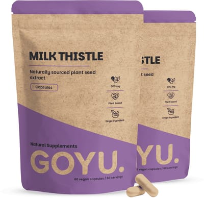GOYU Mariadistel Extract 5000 mg Combideal 2x 60 capsules - Silymarin - Milk Thistle - Vegan - Zonder toevoegingen - Lab getest - 60 dagen voorraad per zakje