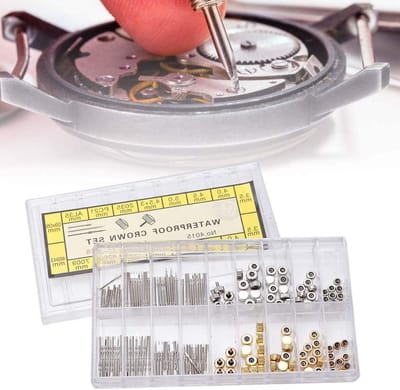 Crown en Stalen Horloge Set met Bar Set en Horloge Reparatietools voor Accessoire Vervanging en Stalen Veer