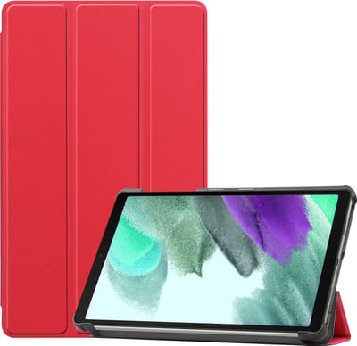 Hoesje Geschikt voor Samsung Galaxy Tab S6 Lite - Dun & Stevig - Trifold Bookcase - Hard Cover - Hardcover Book Case - Tablet Hoes - Rood