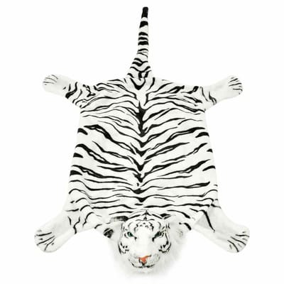 vidaXL - Tijgervloerkleed - pluche - 144 - cm - wit