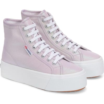 Superga Dames/Dames 2708 Lamé Hoge Tops (Pastel Lilla iriserend)