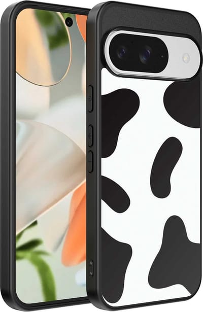 Geschikt voor Google Pixel 9 Telefoonhoesje met Koeienvlekken Opdruk - TPU Backcover Case With Cow Patches Design - Smartphonica geschikt voor Google Pixel 9