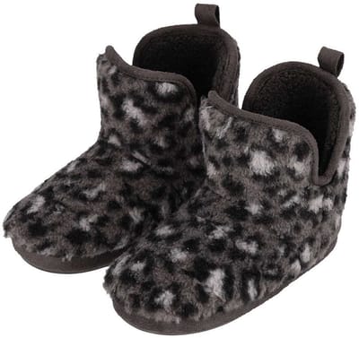 Apollo kindersloffen - luipaard - donkergrijs - pantoffels - met antislip - voor kinderen 31-32