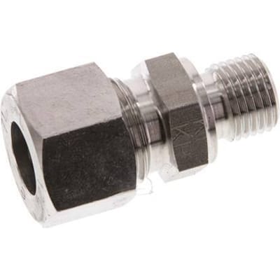 G 1/4'' Buitendraad x 12L RVS Rechte Snijring Koppeling 315 Bar DIN 2353 - FL2S-MC-ST-014G-12-L