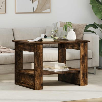 vidaXL - Salontafel - Rook - Eiken - 72 - x - 50 - x - 50 - cm - Bewerkt - hout